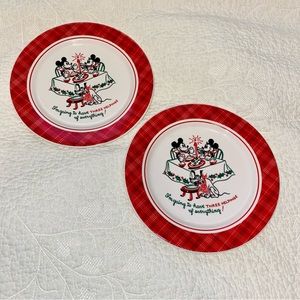 Disney Mickey Mouse Christmas Plates Vintage